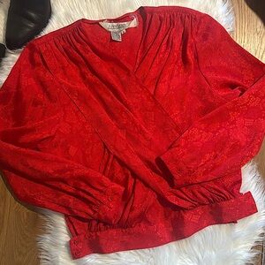 Sunny Leigh | Vintage | Red Floral Blouse | Size 6